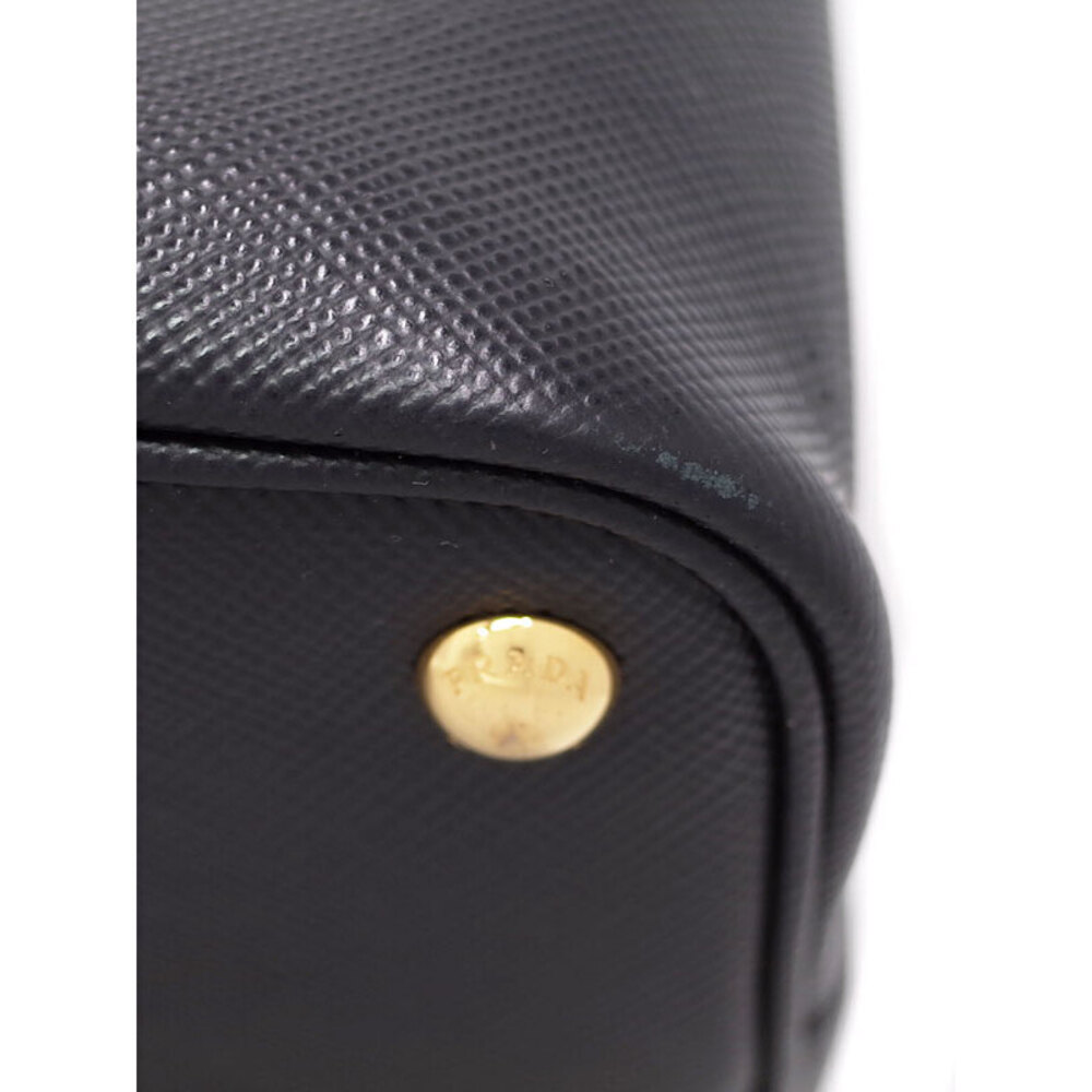 Prada black contrasting Leather Double Saffiano red interior Bag - Picture 5 of 5